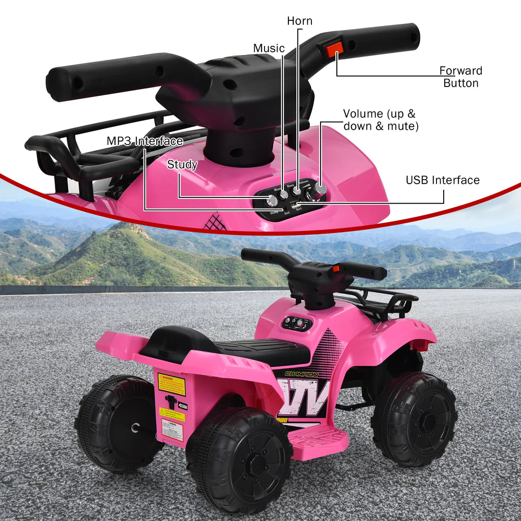 6V Kids ATV Quad Electric Ride On Car Black L50762