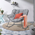 Grey Oversized Cushion Outdoor Rocking Chair R92476