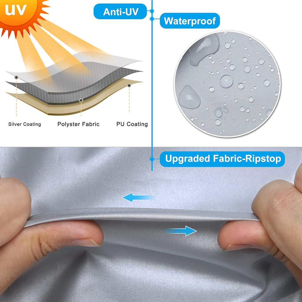 Rip-Stop RV Cover Fits Up to 15’ Long Motorhome with Gutter Covers X578