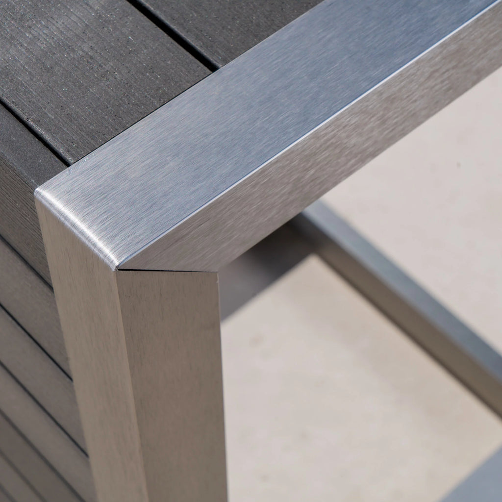 Outdoor Faux Wood C-Shaped End Table T93434