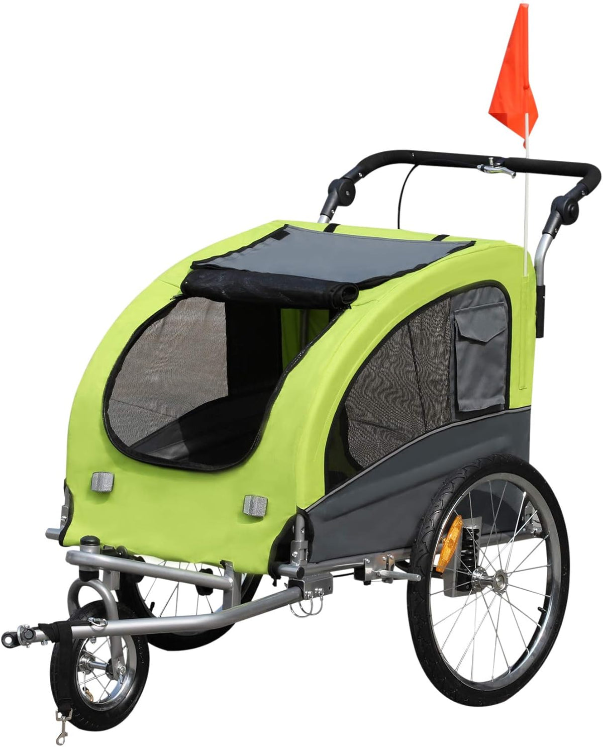 Blue 2-in-1 Dog Bike Trailer Pet Stroller with Canopy V855
