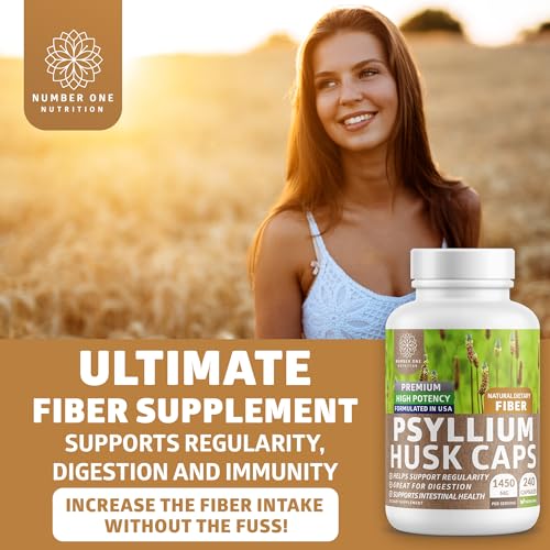 Psyllium Husk Capsules 1450 mg 240 Caps D697