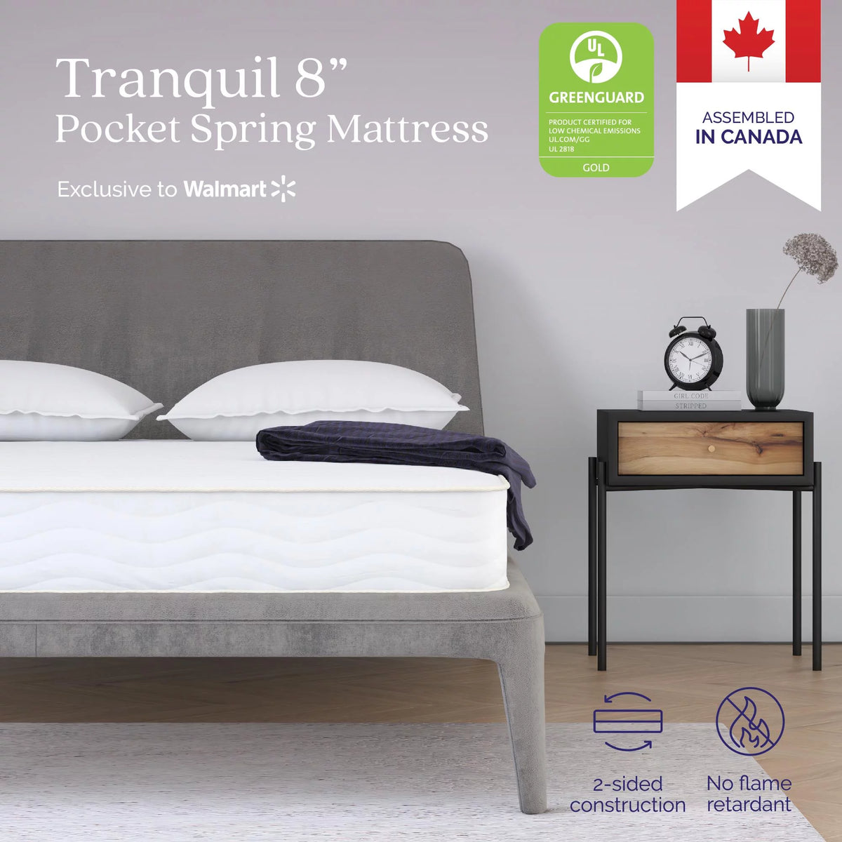 8'' 2-Sided Pocket Spring Mattress, Twin L1186