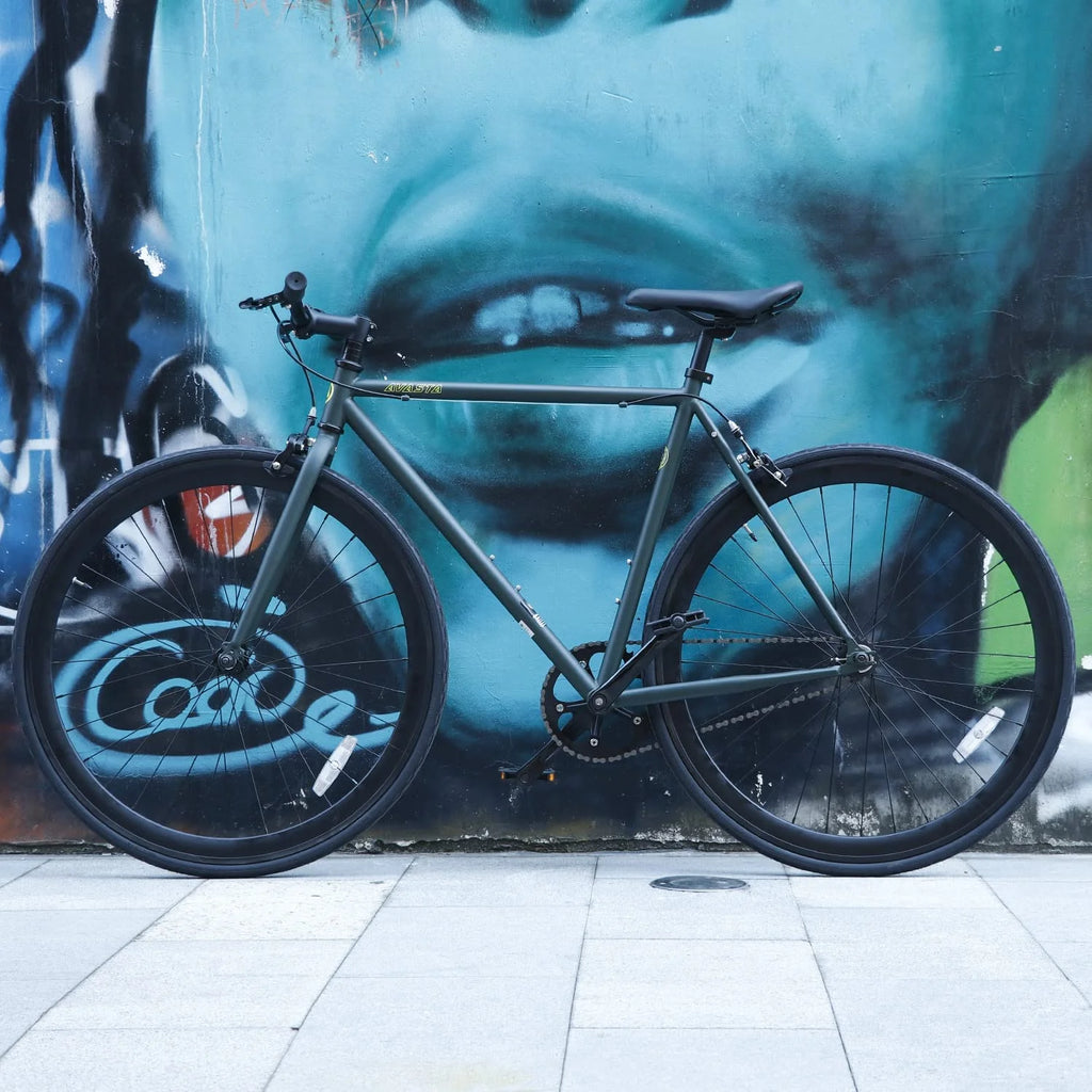 Green Single-Speed Fixed Gear Bike Z72350
