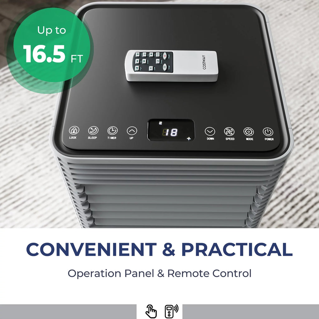 6000 BTU 3-in-1 Portable Air Conditioner with Dehumidifier & Fan Gray T3932