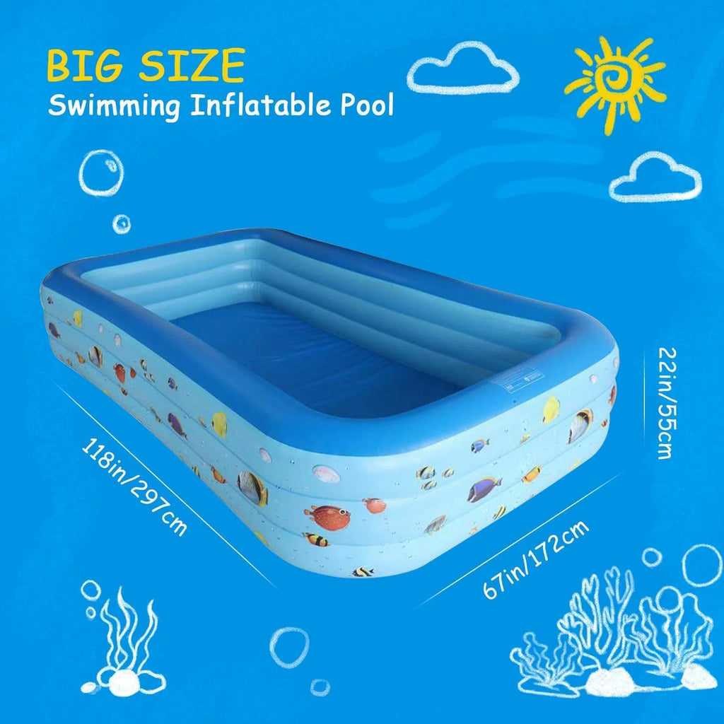 Inflatable Pool 9.83 x 6 x 1.83 ft Rectangular O74489