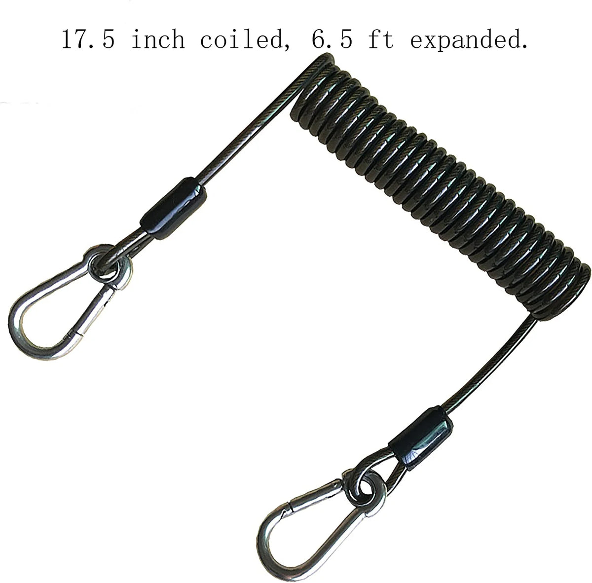 Retractable Coiled Tool Lanyard with Carabiner -2Pcs G4316