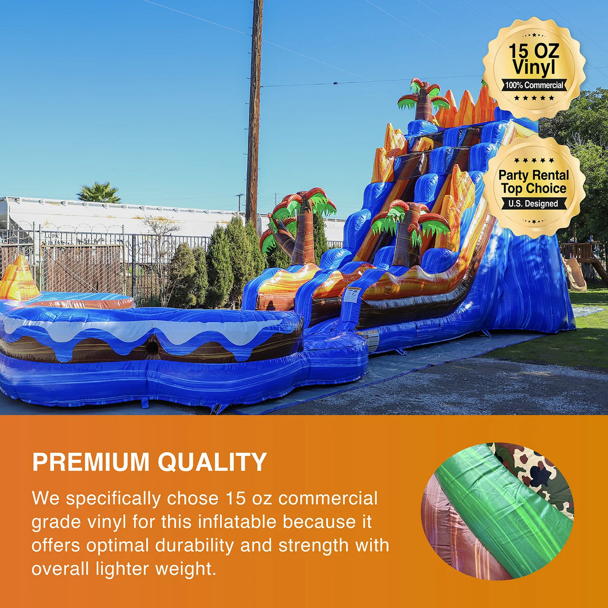 19' Inflatable Water Slide with Detachable Pool A74264