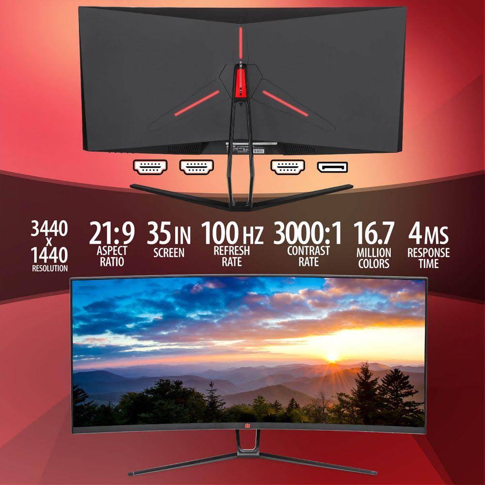 35x22 Curved UltraWide LED Gaming Monitor, 3440x1440 21:9 100Hz (2-Pack) C270698
