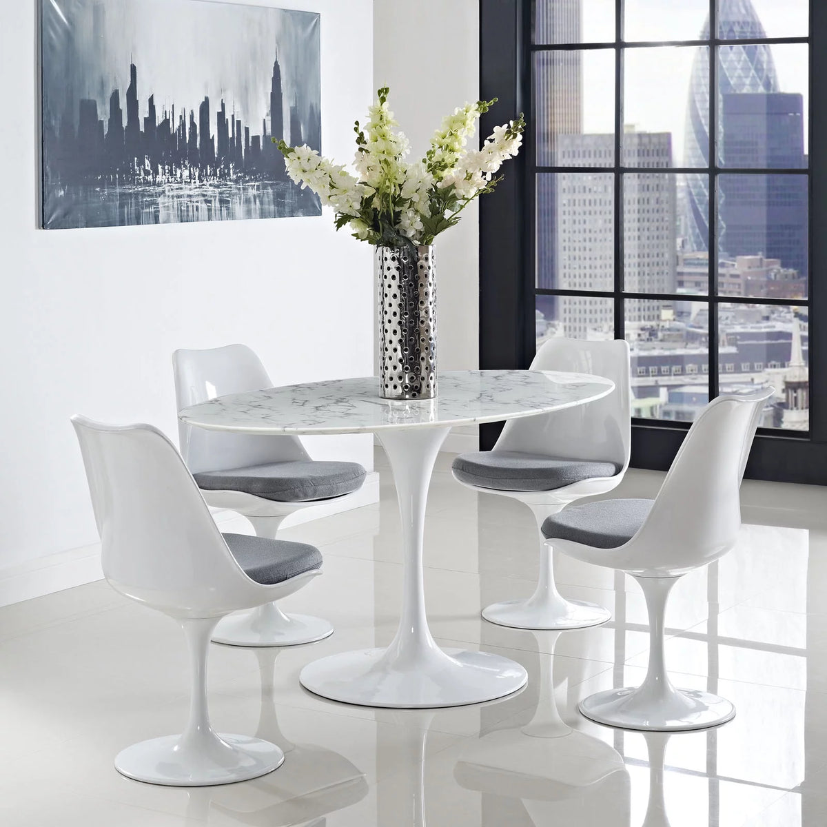 White 60Inches Dining Table P850