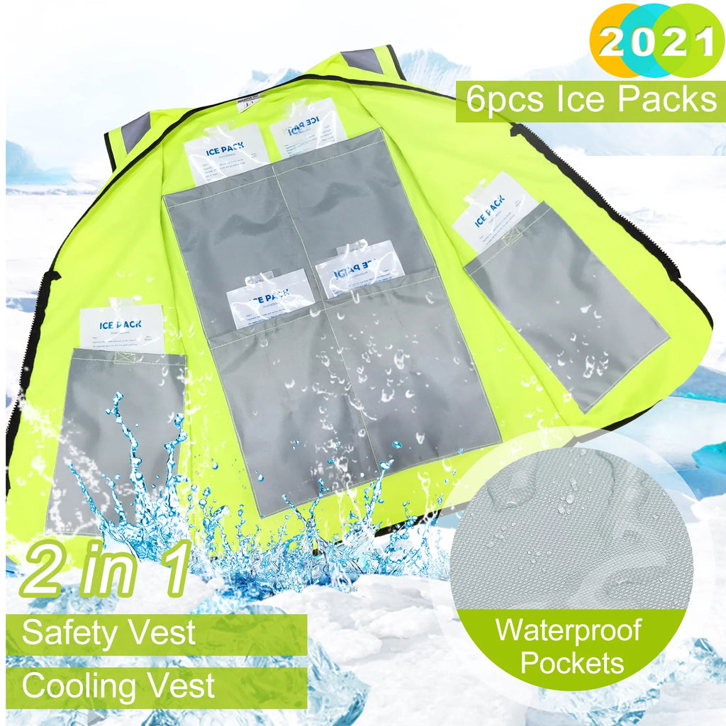 Reflective Vest with 6pcs Ice Packs D3001