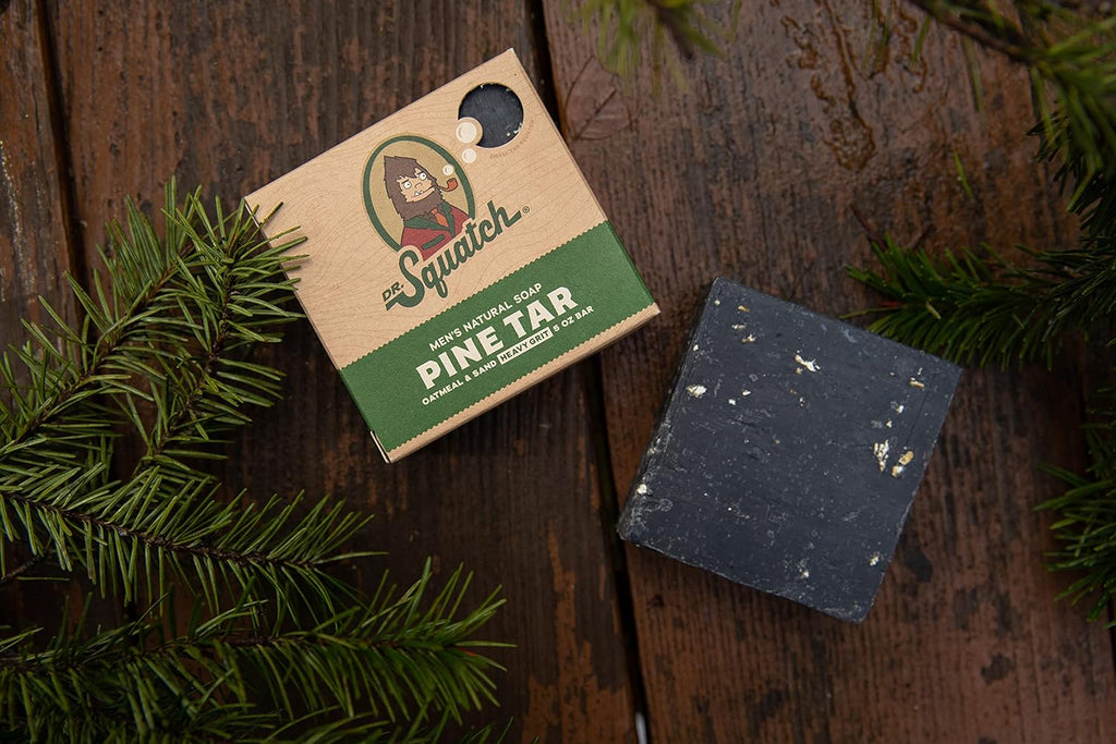 Men's Natural Bar Soap Pine Tar Bar Soap and Pine Tar Hair Care Shampoo and Conditioner Pack of 2 L3987