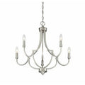 Satin Nickel 5 Light Candle Style Empire Chandelier G658