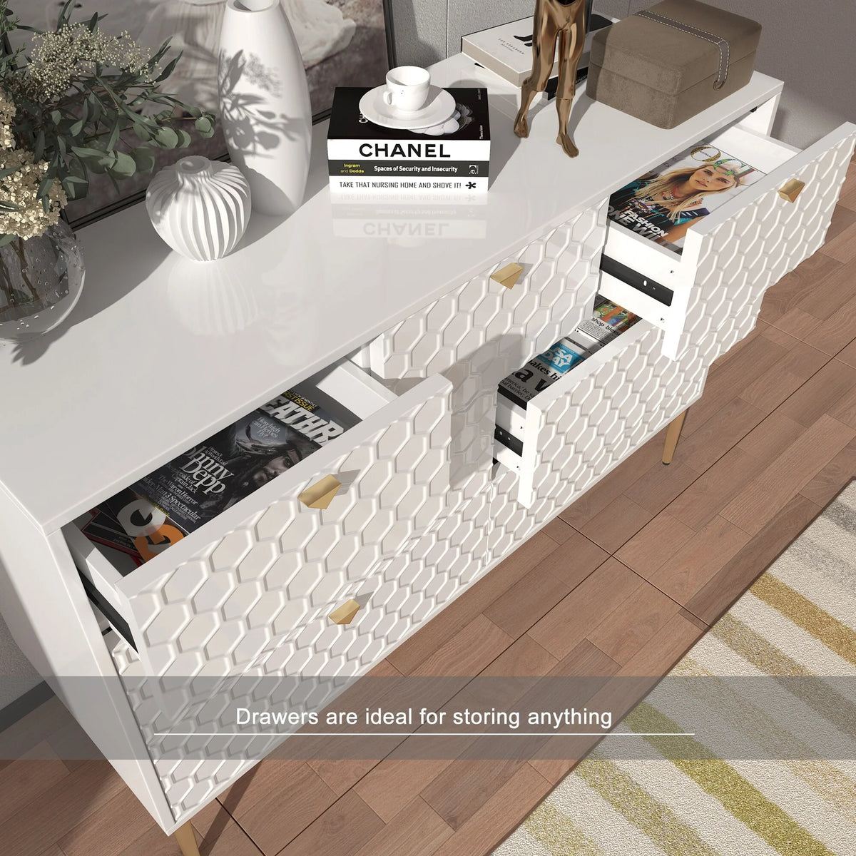 White 7 Drawer Wood Dresser N338362