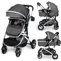 2 in 1 Convertible Baby Stroller Dark Grey A1872