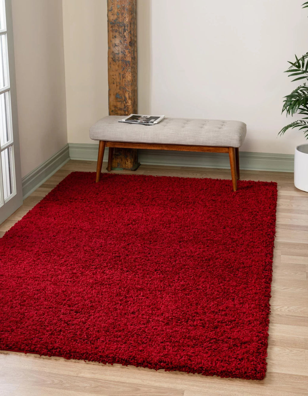 Cherry Red 5' x 8' Shag Rug H428539