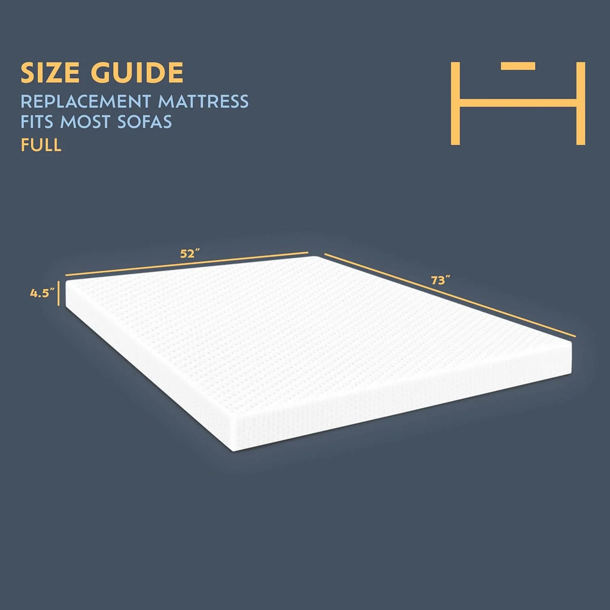 Memory Foam Sofa Bed Replacement Mattress Full Size 4.5 Inch F685