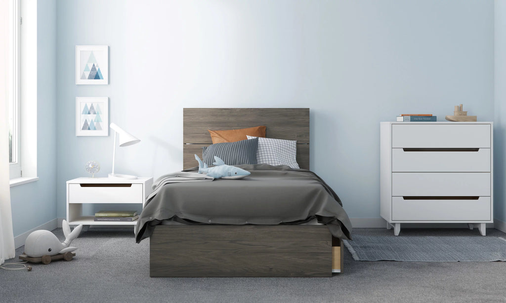 Twin Size Storage Wood Bed Frame with 3 Drawers S962357