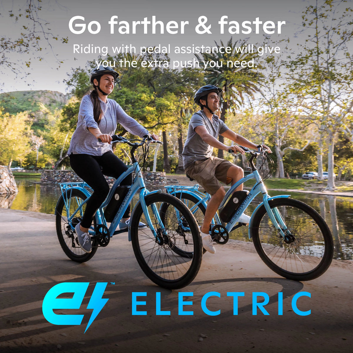26 Electric Cruiser Bike 7 Speeds 250w Motor Blue P830009
