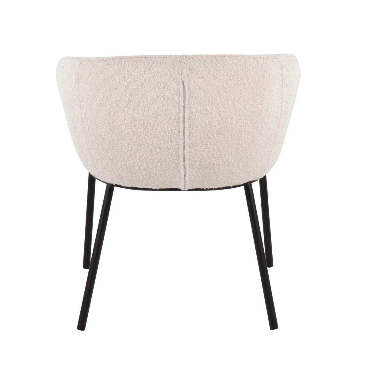 Contemporary Chair in Black Steel and White Sherpa Fabric R8651