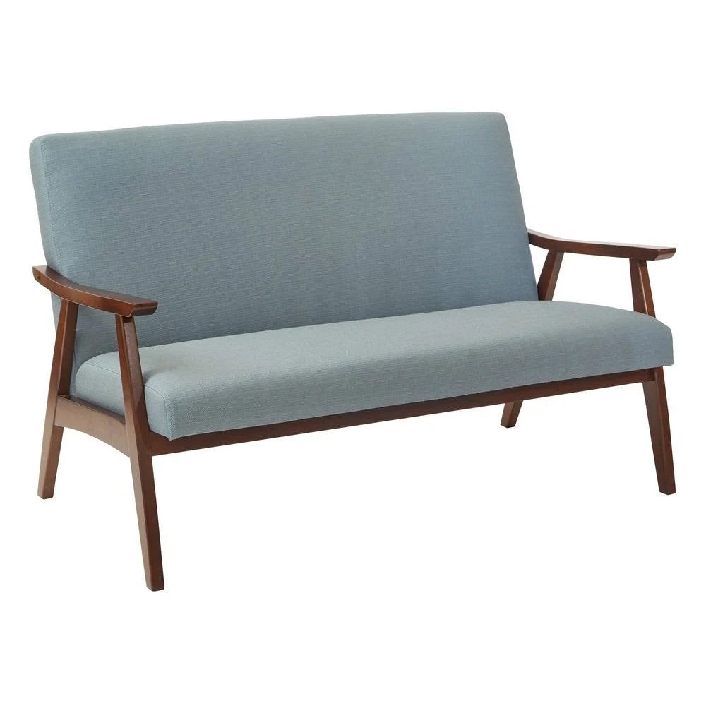 White Fabric Settee Loveseat O40989