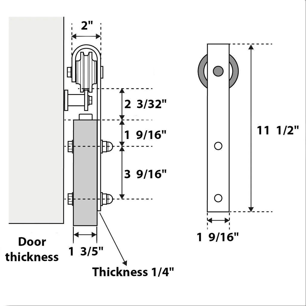 Double Barn Door 36 x 84 inches with Frosted Glass L2743