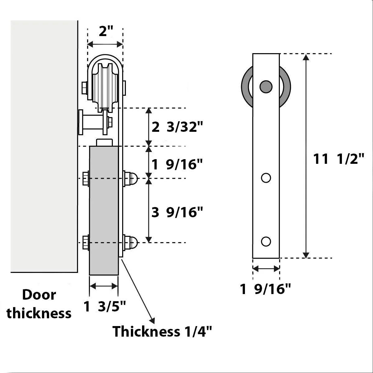 Double Barn Door 36 x 84 inches with Frosted Glass L2743