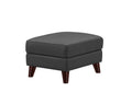 Slate Gray Leather Ottoman Z8870