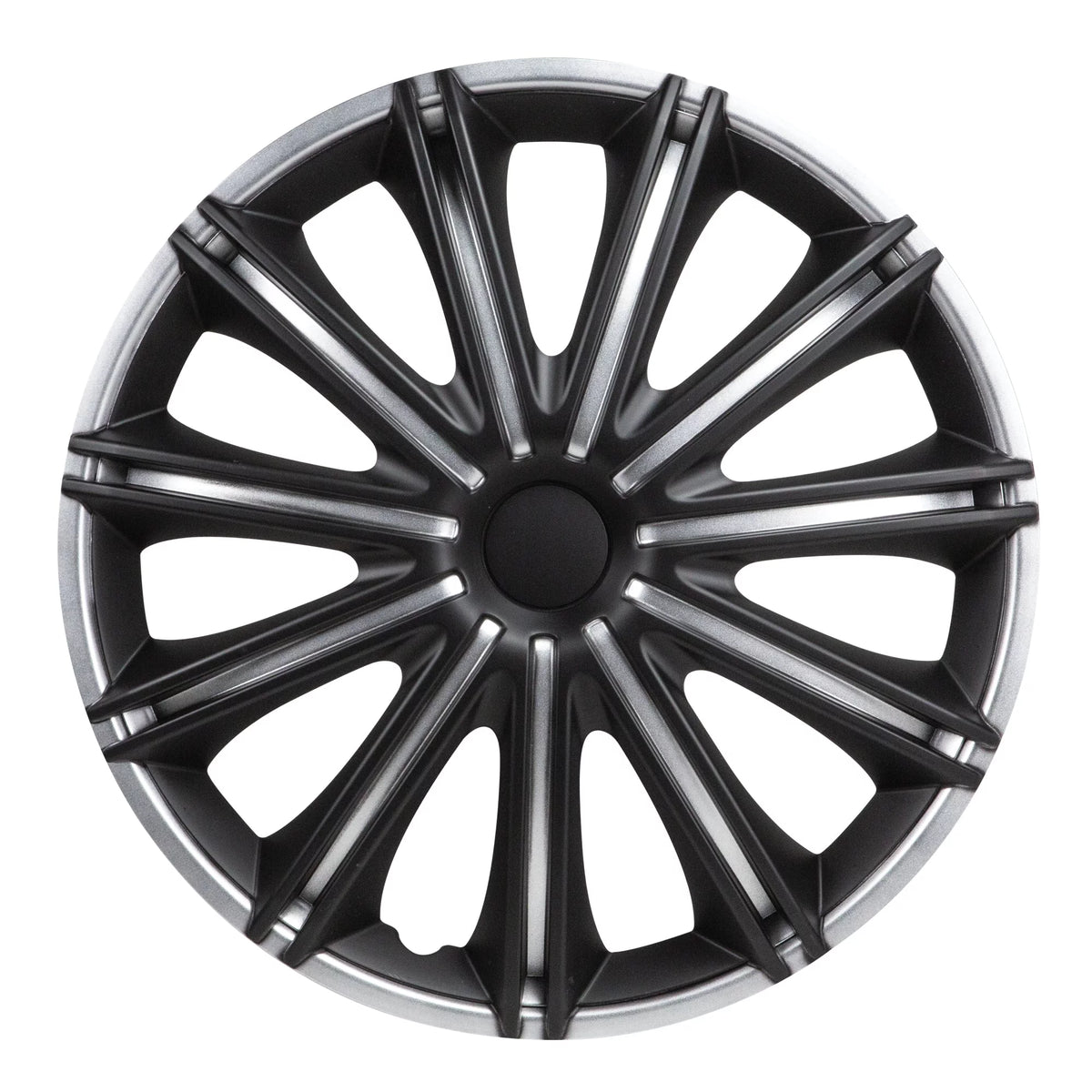 Silver & Black Set of 4 Wheel Covers Y33946