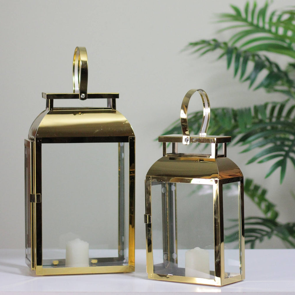 Set of 2 Metal Candle Lanterns H804