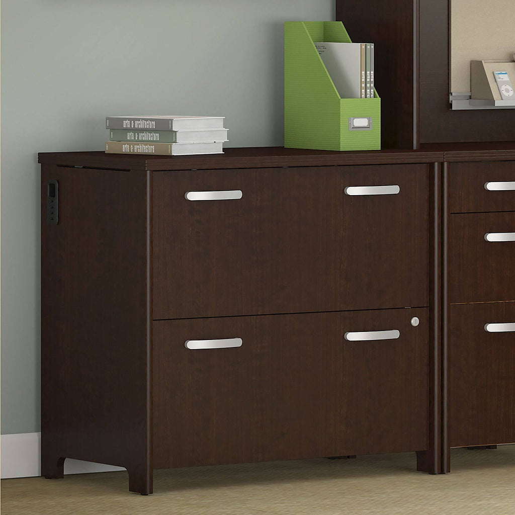 Mocha Cherry 2-Drawer Lateral File Cabinet Q848