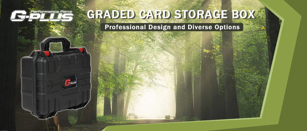 Graded Card Storage Box Weatherproof Impact Absorbing Foam Slots Large Black Z625284
