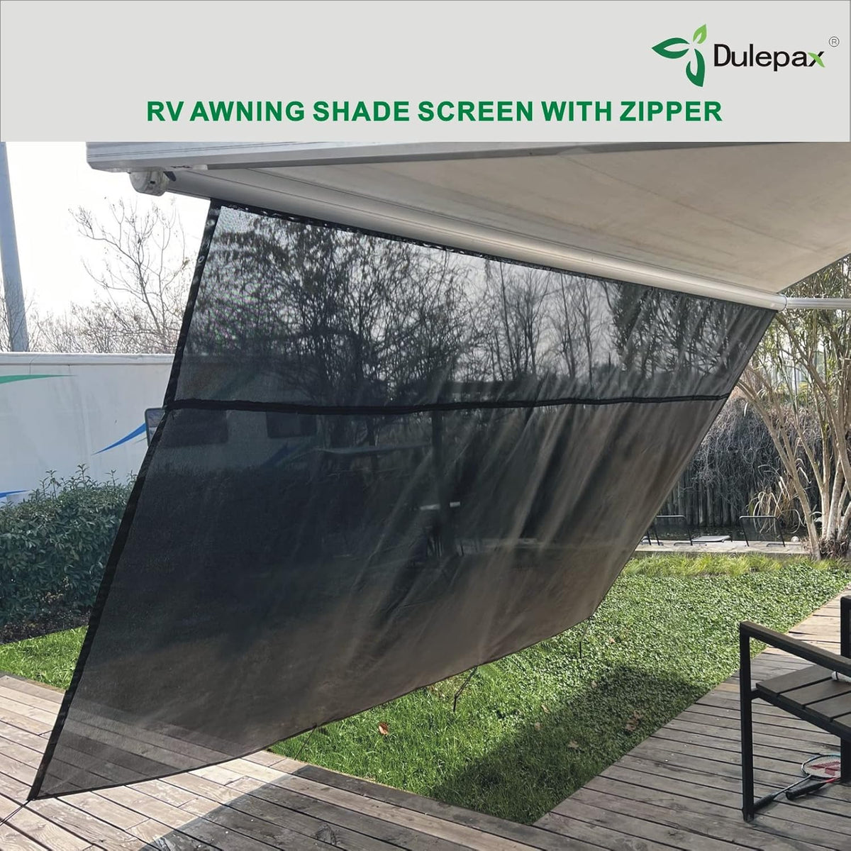 RV Awning Shade Screen with Zipper 8'X17'3'' L6776