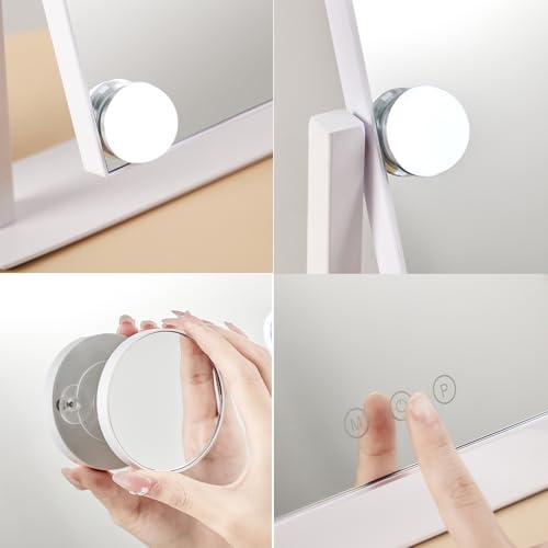 White Hollywood Vanity Mirror with 12 Dimmable Bulbs D88987