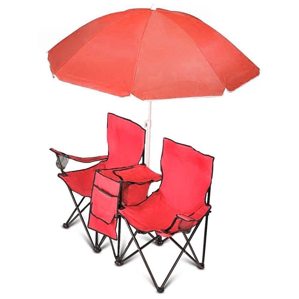 Blue Portable Double Folding Chair with Carry Case P1603