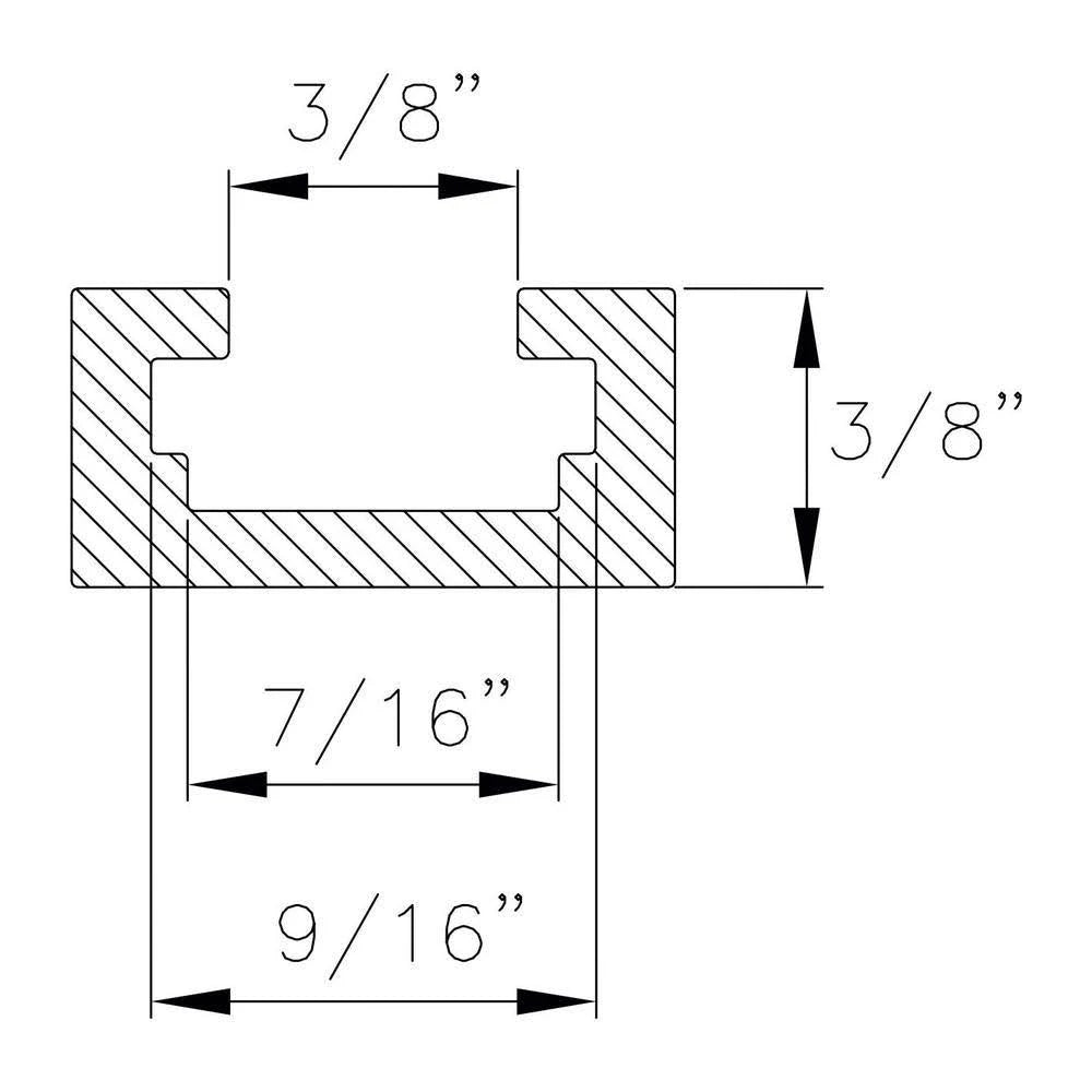 48 in. Double-Cut Profile Universal T-Track with Predrilled Mounting Holes (4-Pack) X9849
