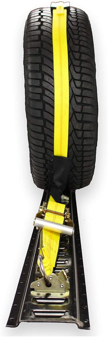 4 Wheel Straps with E-Track Fittings and 3 Rubber Blocks, 11’ x 2” Ratchet Strap, Pack of 2 P21835