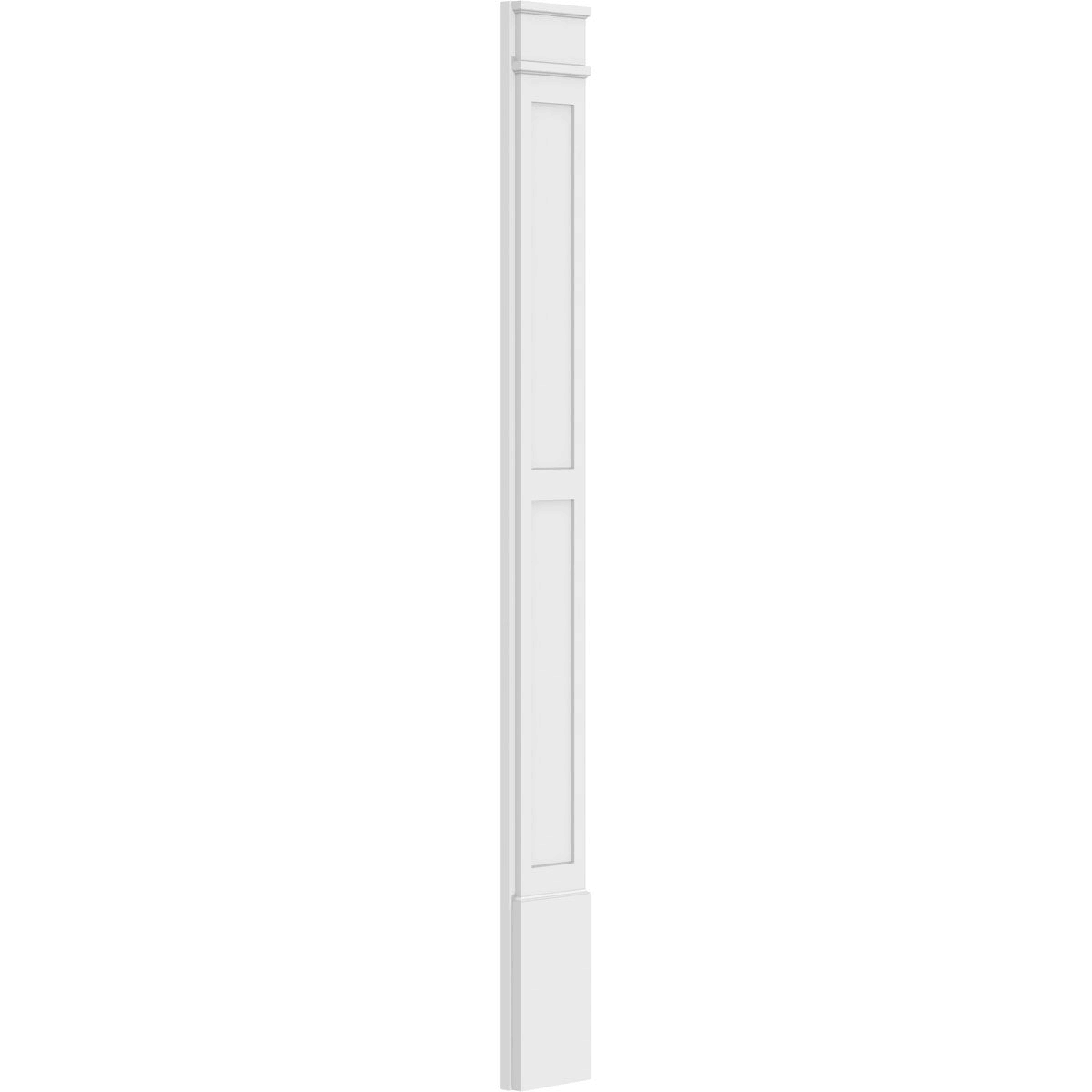 Two Equal Flat Panel PVC Pilaster with Capital and Base (Pair) U9089