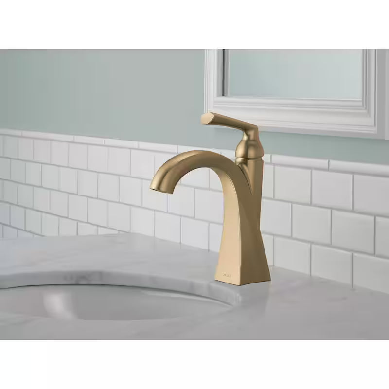 Single-Handle Single Hole Bathroom Faucet in Champagne Bronze B5857