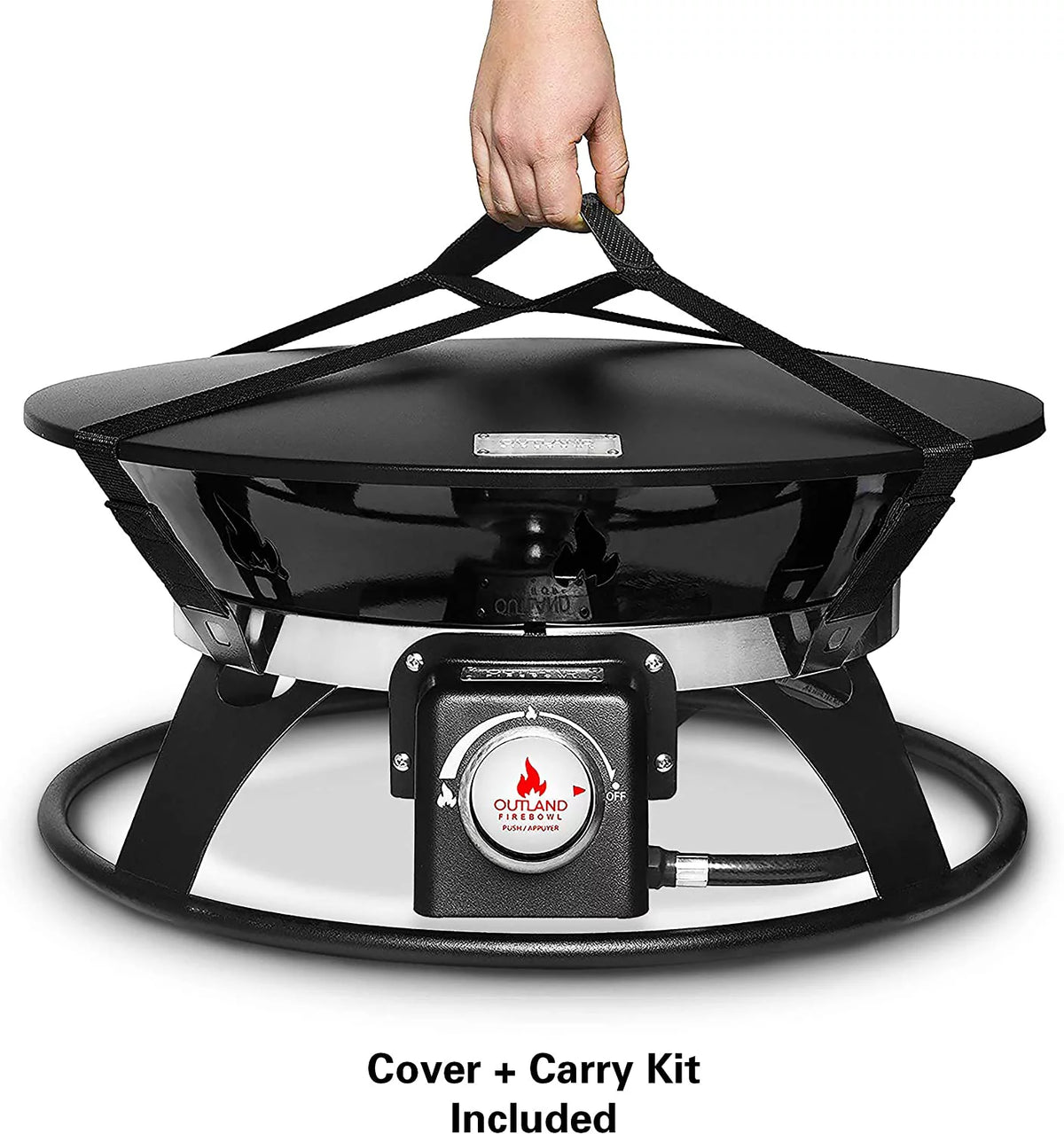 Portable Propane Fire Pit 21-inch 58,000 BTU with Cover & Carry Kit E540