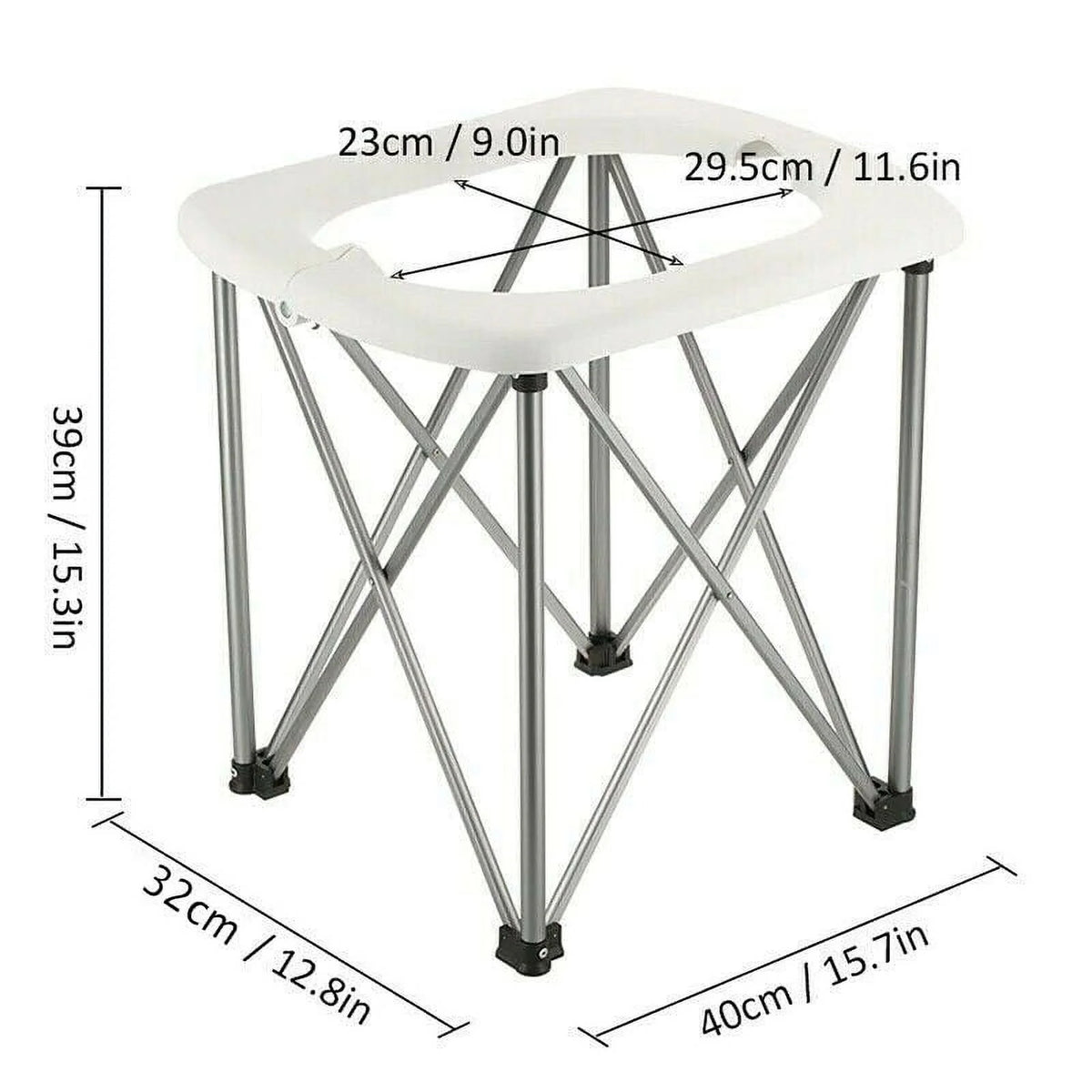 Portable Folding Toilet Commode Seat with Steel Feet G19280