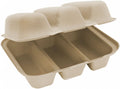 Triple Compartment Taco Take-Out Container, 8x7x3 inch, Unbleached, 300 per Case H331439