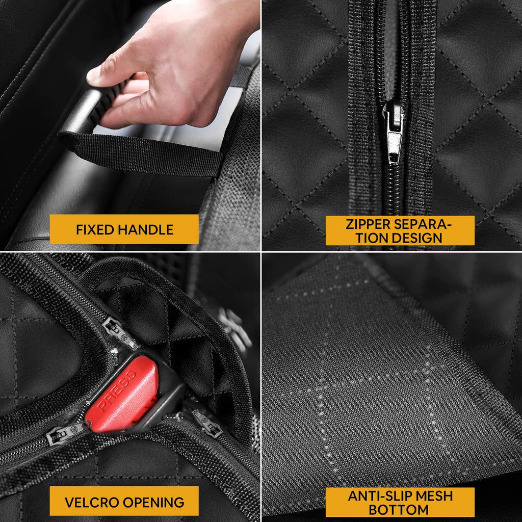 4-in-1 Waterproof Dog Car Seat Cover with Mesh Window, 55 x 58 in, Pack of 2 O19488