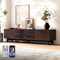 Brown 66 in TV Stand with Storage and LED Light I307