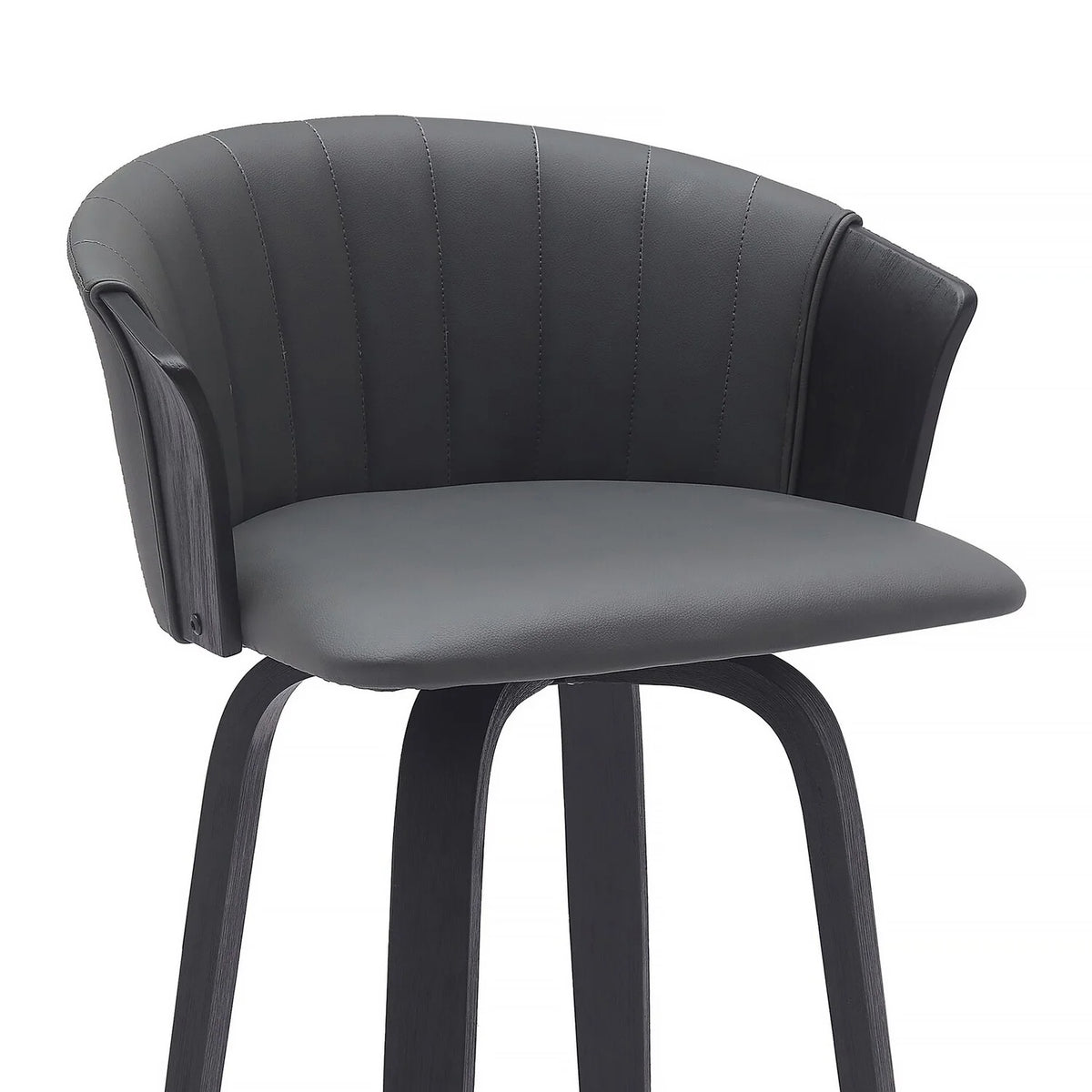 Black Faux Leather Swivel Barstool Chair Y202