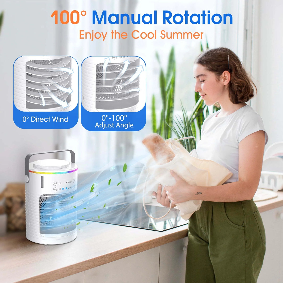 Portable Rechargeable Evaporative Air Cooler 3 Speed F726
