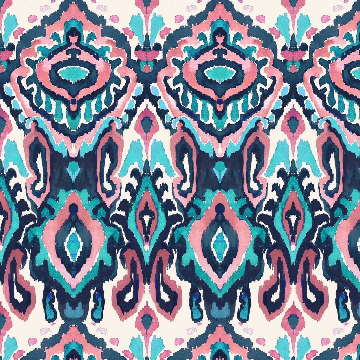 Dining Chair Printed Navy/Pink P7475