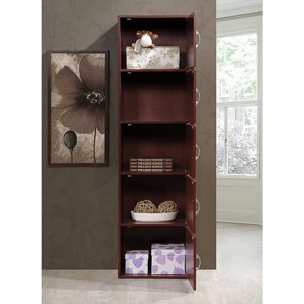 Modern 5-Shelf 5-Door Bookcase C504828