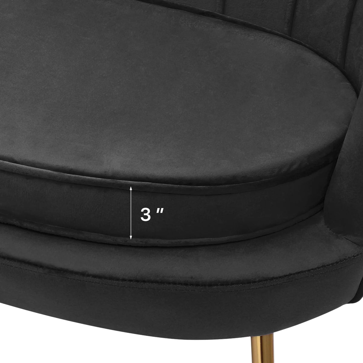 Black Tufted Velvet Loveseat with Pillows B975503