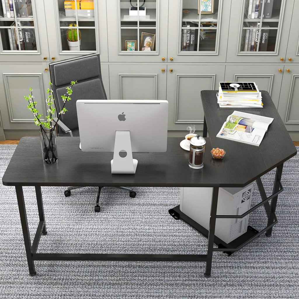 Black L-Shaped Computer Desk G583